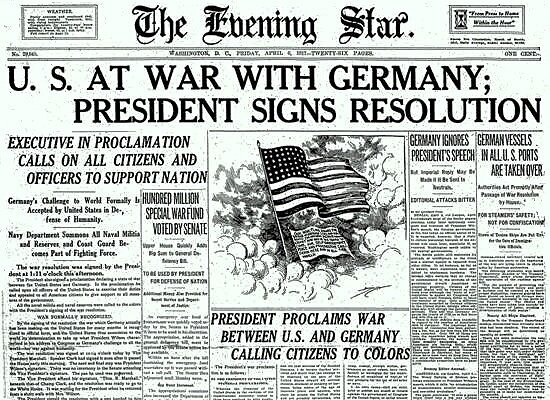 U.S. enters WW1