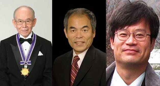 Isamu Akasaki, Hiroshi Amano  y Shuji Nakamura