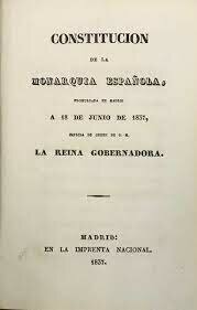 Promulgación de la constitución progresista de 1837.