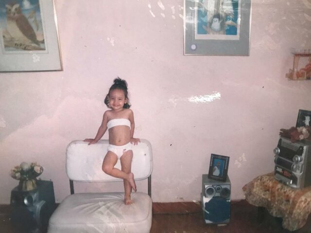 my mom would take pictures of me and I was in charge of taking pictures because we were having fun.