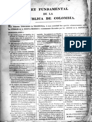 LEY FUNDAMENTAL DE APERTURA  25 DICIEMBRE 1819