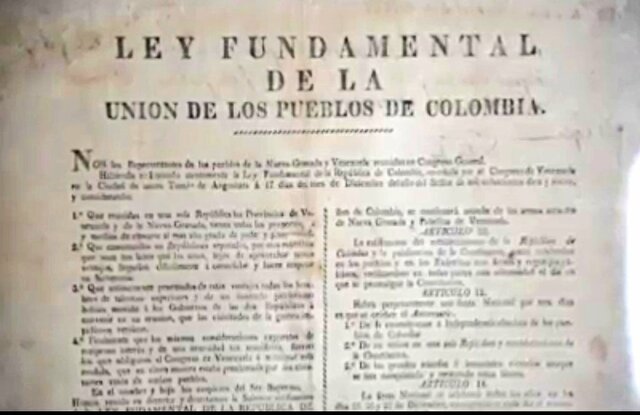 PROCLAMACIÓN DE LA LEY FUNDAMENTAL A LA UNIÓN DE LOS PUEBLOS DE COLOMBIA.