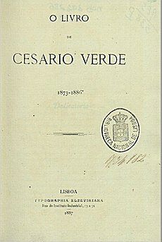 Publicação do livro de Cesário Verde