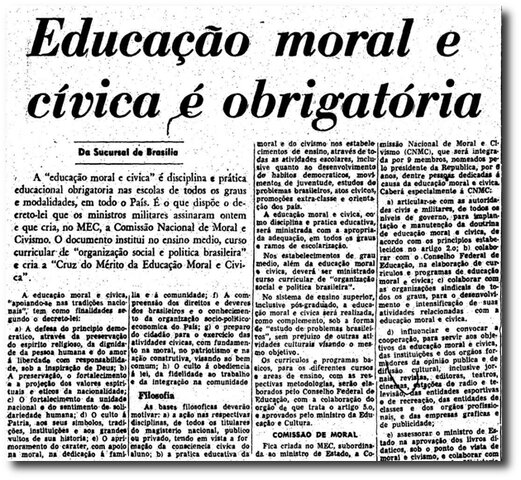 Ensino de Educação Moral e Cívica