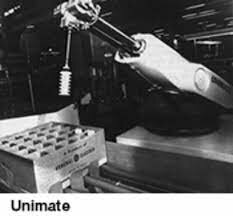 Primer robot comercial, de la compañía Unimation fundada por George Devol y Joseph Engelberger, basada en una patente de Devol