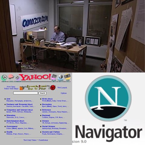 net scape navigator, yahoo y amazon