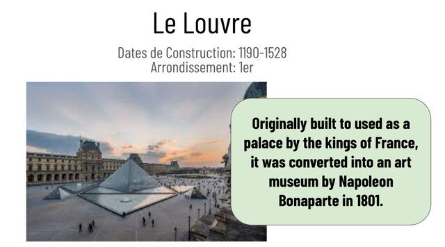 Completion of the construction of Le Louvre (began in 1190)