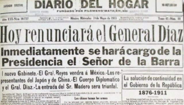 Renuncia de Porfirio Diaz