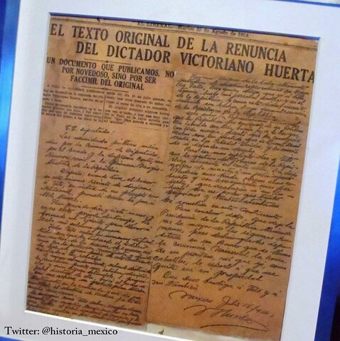 Renuncia de Victoriano Huerta