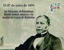 Leyes de Reforma de 1859 (Benito Juárez García)