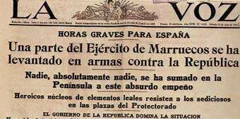 Alzamiento en Melilla del General Yagüe