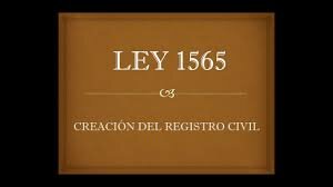 Ley 1565 creación del registro civil