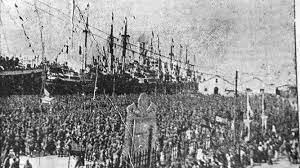 Desembarco de legionarios y regulares al mando de Franco