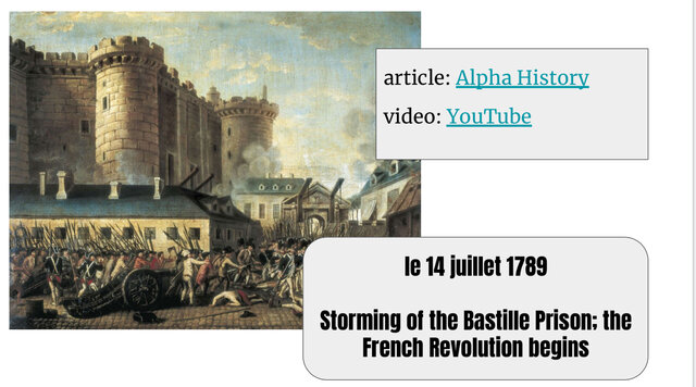 The Storming of the Bastille Prison begins the French Revolution.