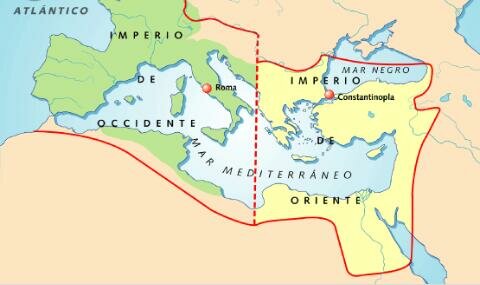 395 división del Imperio Romano