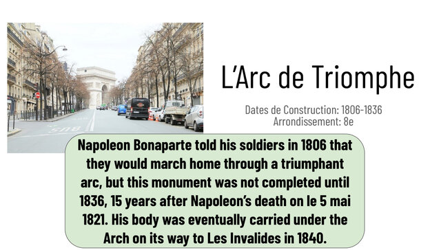 Death of Napoleon Bonaparte & Completion of Arc de Triomphe