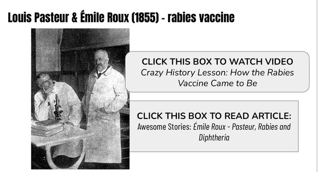 Louis Pasteur and Émile Roux develop the rabies vaccine.