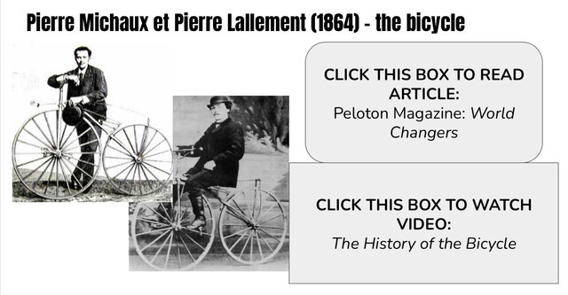 Pierre Michaux & Pierre Lallement invent the bicycle.