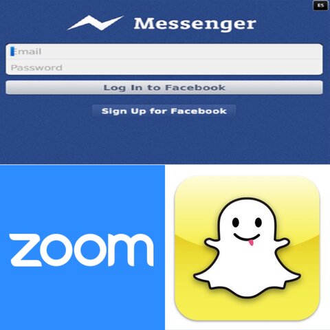 facebook messenger, snapchat y zoom