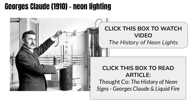 Georges Claude invents neon lights.