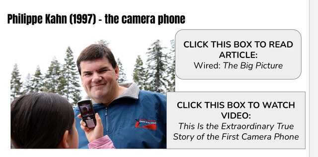 Philippe Kahn invents the first camera phone.
