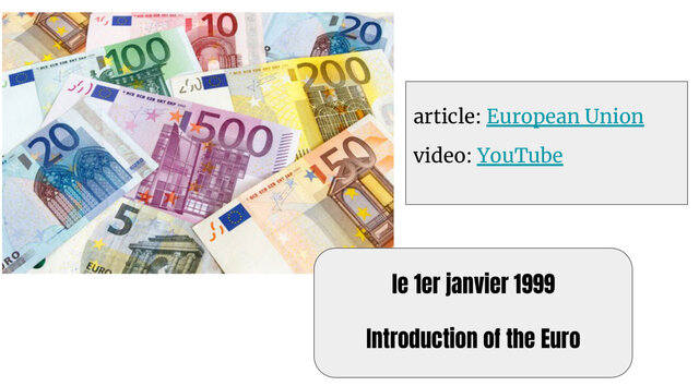 Introduction of the Euro currency