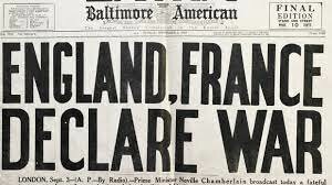 England och Frankrike förklarar krig mot Tyskland