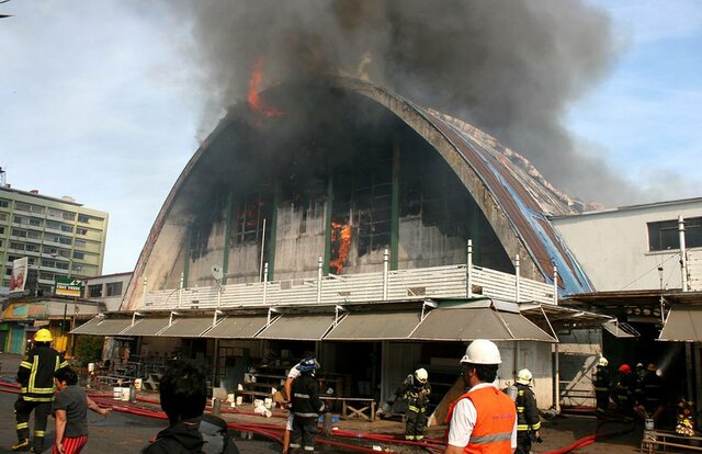 Incendio en Mercado central de Concepción