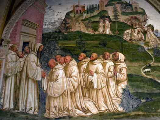 San Benedetto da Norcia fonda il monastero di Montecassino