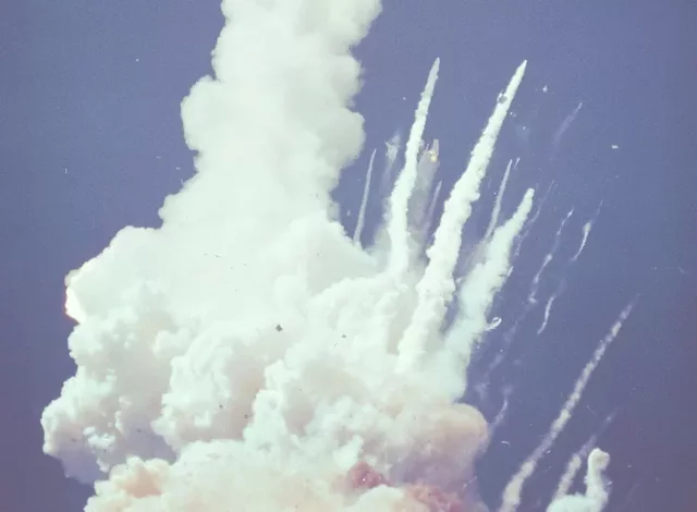 Space Shuttle Challenger explodes