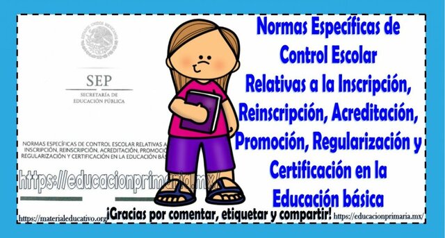 Normas específicas de control escolar relativas a la inscripción, reinscripción, acreditación y promoción, regularización y certificación en la educación básica