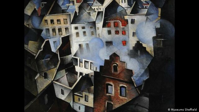 Ypres después del primer bombardeo-Christopher R. W. Nevinson, 1916