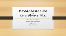 Timeline: Creaciones de Los Años 70s.