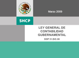 Promulgación de la Ley General de Contabilidad Gubernamental
