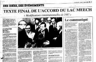 Échec de l'accord du lac Meech