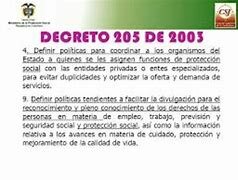 Decreto  205 del 2003