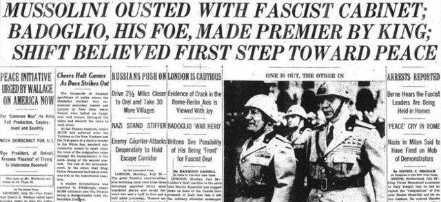 Mussolini Falls from Power