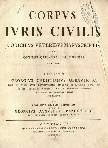 Pubblicazione del Corpus Iuris Civilis
