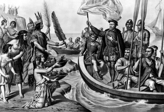 Hernan Cortes desembarca mas de 500 hombres en las costas de méxico