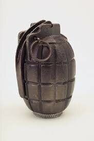 Mills Bomb                                        https://en.wikipedia.org/wiki/Mills_bomb