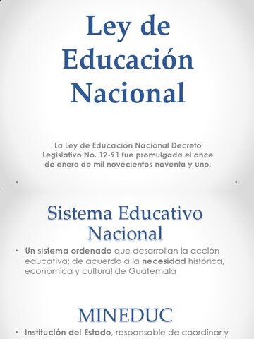 LEY DE EDUCACIÓN NACIONAL