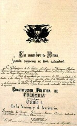1886 - Creación de la República de Colombia.  Constitución política y hegemonía conservadora.  El 1º de Mayo, en Chicago se produce la primera huelga general de trabajadores exigiendo una jornada laboral de 8 horas diarias.
