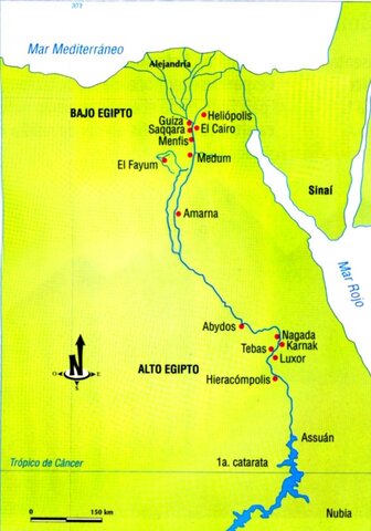 Dos reinos: Alto y Bajo Egipto.