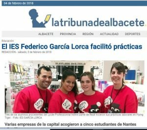 Facilitando prácticas a 5 alumnos del Lycée Notre Dame de Rezé (Nantes)