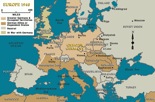 German army invades most of western Europe