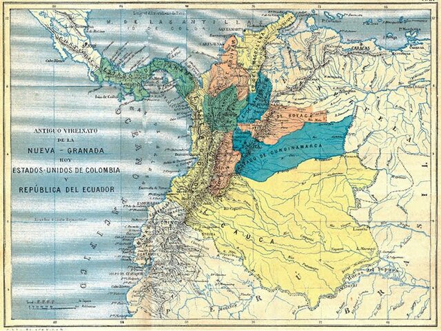 Mapa de los Estados Unidos de Colombia