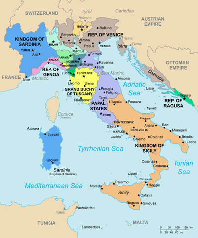 Papal States taken over by new nation of Italy