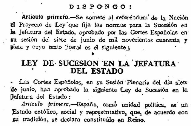 Ley de Sucesión de Jefatura del Estado