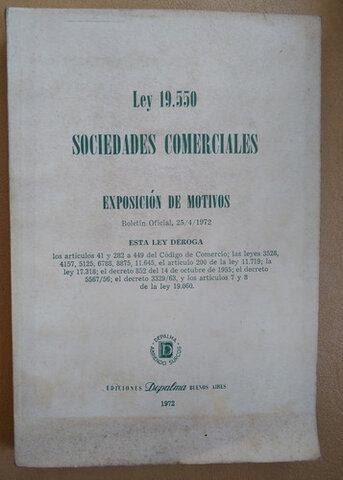 SANCIÓN DE LA LEY Nº 19.550