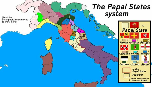 Papal states taken over by new nation of Italy
